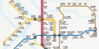 Bản đồ của Đài bắc giá vé tàu điện ngầm 