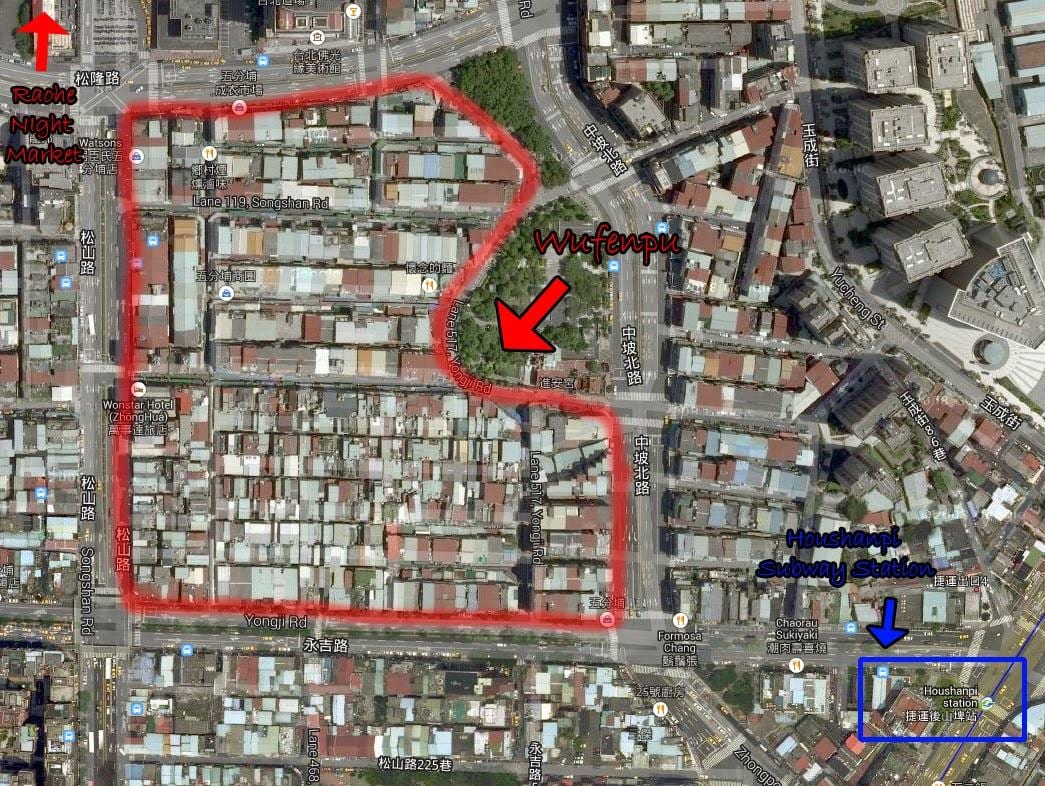 bản đồ của wufenpu Taipei