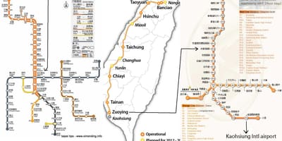 Bản đồ của Đài bắc tốc độ cao sắt trạm