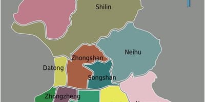 Đài bắc thành phố, bản đồ quận